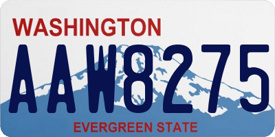 WA license plate AAW8275
