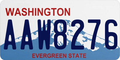 WA license plate AAW8276