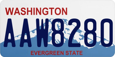 WA license plate AAW8280