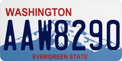 WA license plate AAW8290
