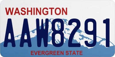 WA license plate AAW8291