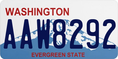 WA license plate AAW8292