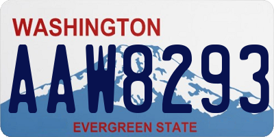 WA license plate AAW8293