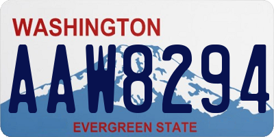 WA license plate AAW8294