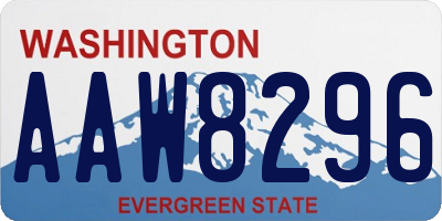 WA license plate AAW8296