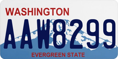 WA license plate AAW8299