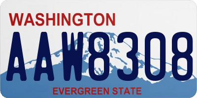 WA license plate AAW8308