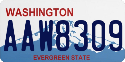 WA license plate AAW8309