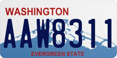 WA license plate AAW8311