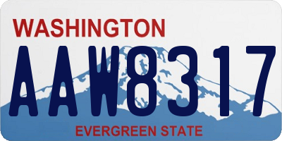 WA license plate AAW8317