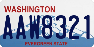 WA license plate AAW8321