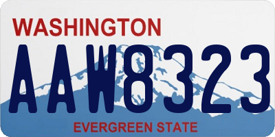 WA license plate AAW8323