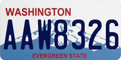 WA license plate AAW8326