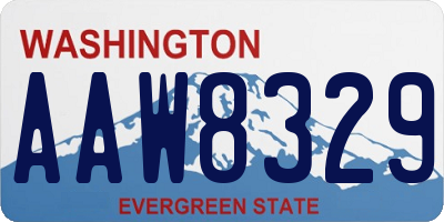 WA license plate AAW8329