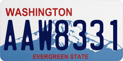 WA license plate AAW8331