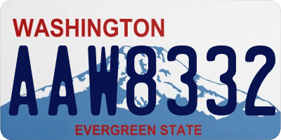 WA license plate AAW8332