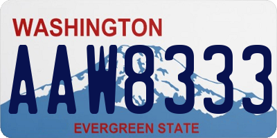 WA license plate AAW8333