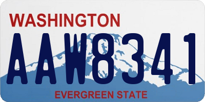 WA license plate AAW8341