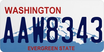 WA license plate AAW8343
