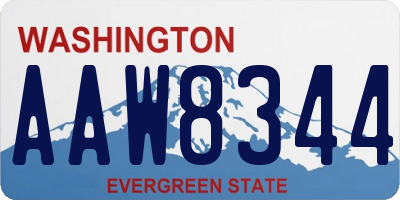 WA license plate AAW8344