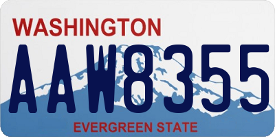 WA license plate AAW8355