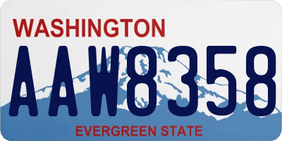WA license plate AAW8358