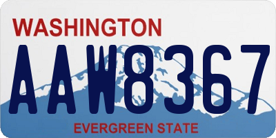 WA license plate AAW8367