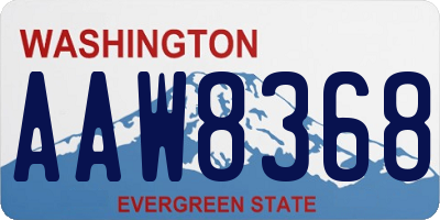 WA license plate AAW8368