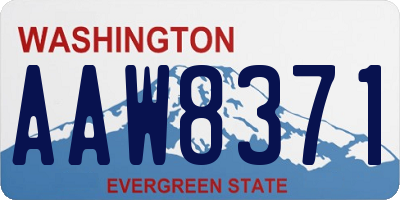 WA license plate AAW8371