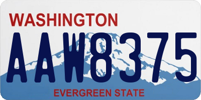 WA license plate AAW8375