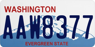 WA license plate AAW8377