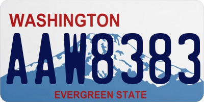 WA license plate AAW8383