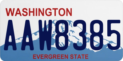 WA license plate AAW8385