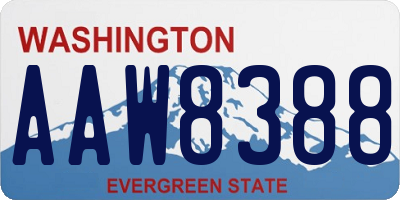 WA license plate AAW8388