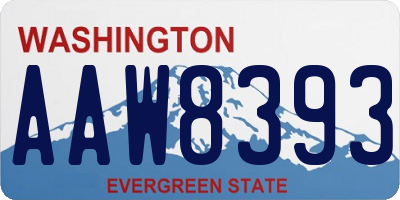 WA license plate AAW8393