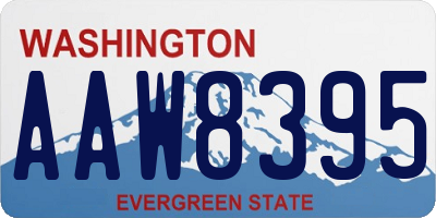 WA license plate AAW8395
