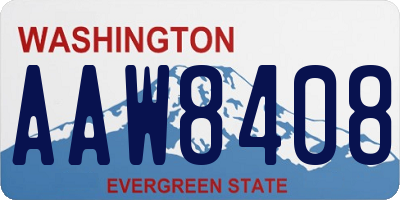 WA license plate AAW8408