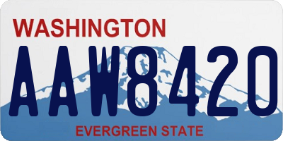 WA license plate AAW8420
