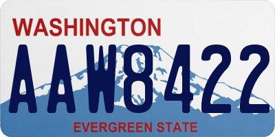 WA license plate AAW8422