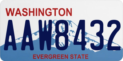 WA license plate AAW8432