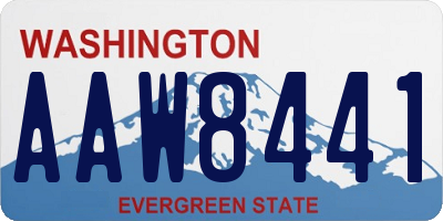 WA license plate AAW8441