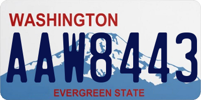 WA license plate AAW8443