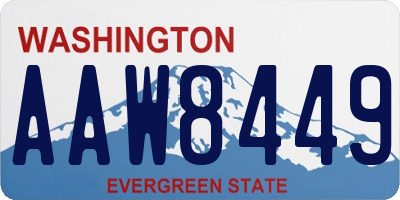 WA license plate AAW8449