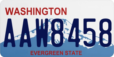 WA license plate AAW8458