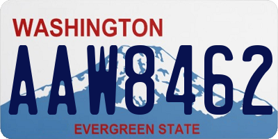 WA license plate AAW8462