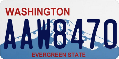 WA license plate AAW8470
