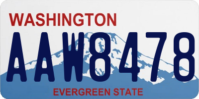 WA license plate AAW8478