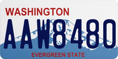 WA license plate AAW8480