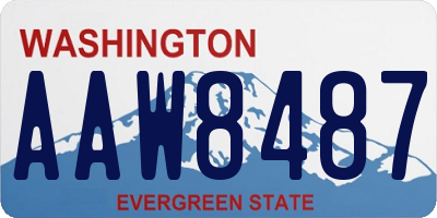 WA license plate AAW8487