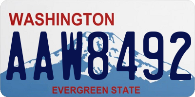 WA license plate AAW8492